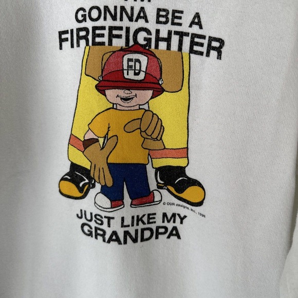 Im Gonna Be a Firefighter Just Like My Grandpa Kids Youth S Pullover Sweater VTG - Picture 2 of 14